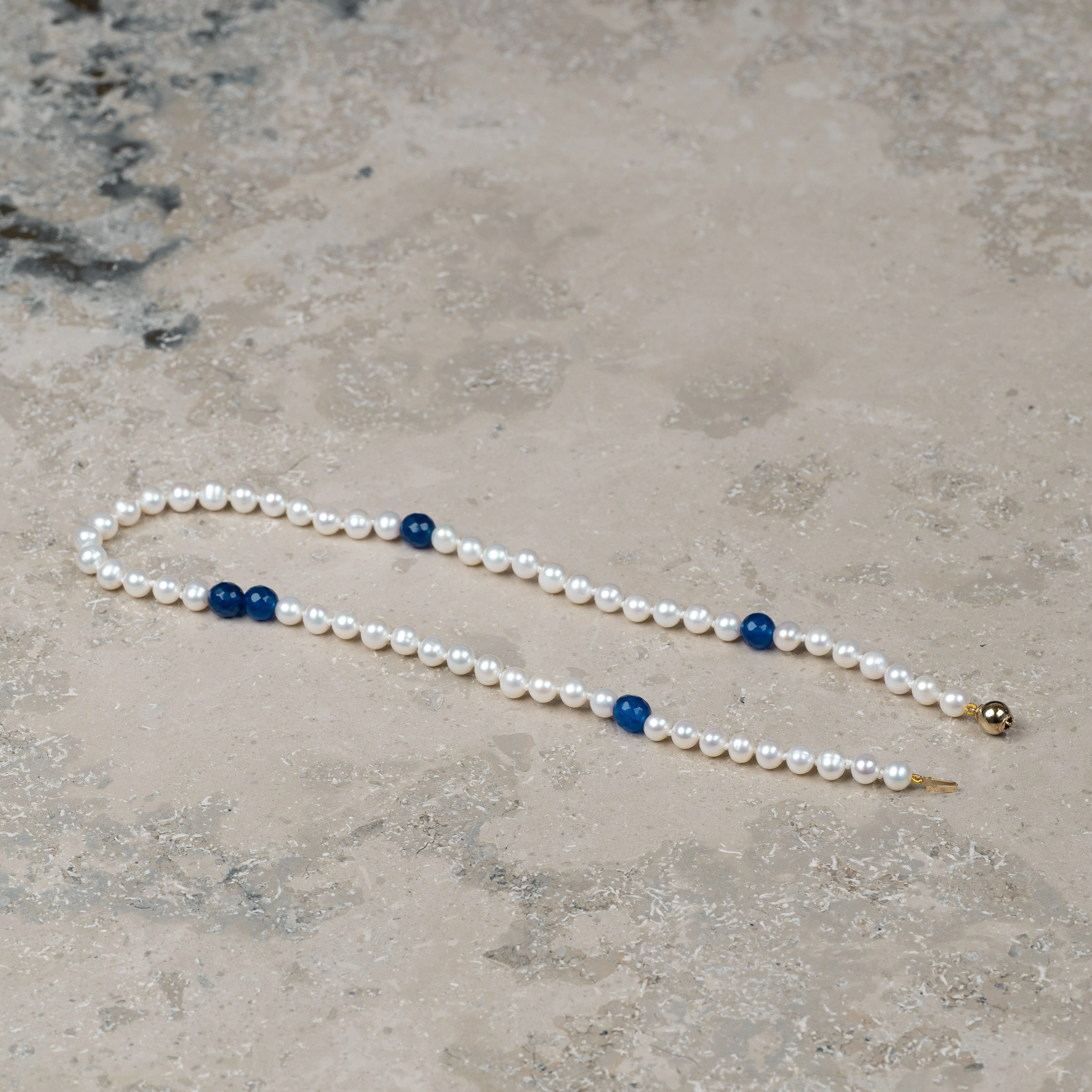 Halskjede Milena Pearl & Blue - Image 3