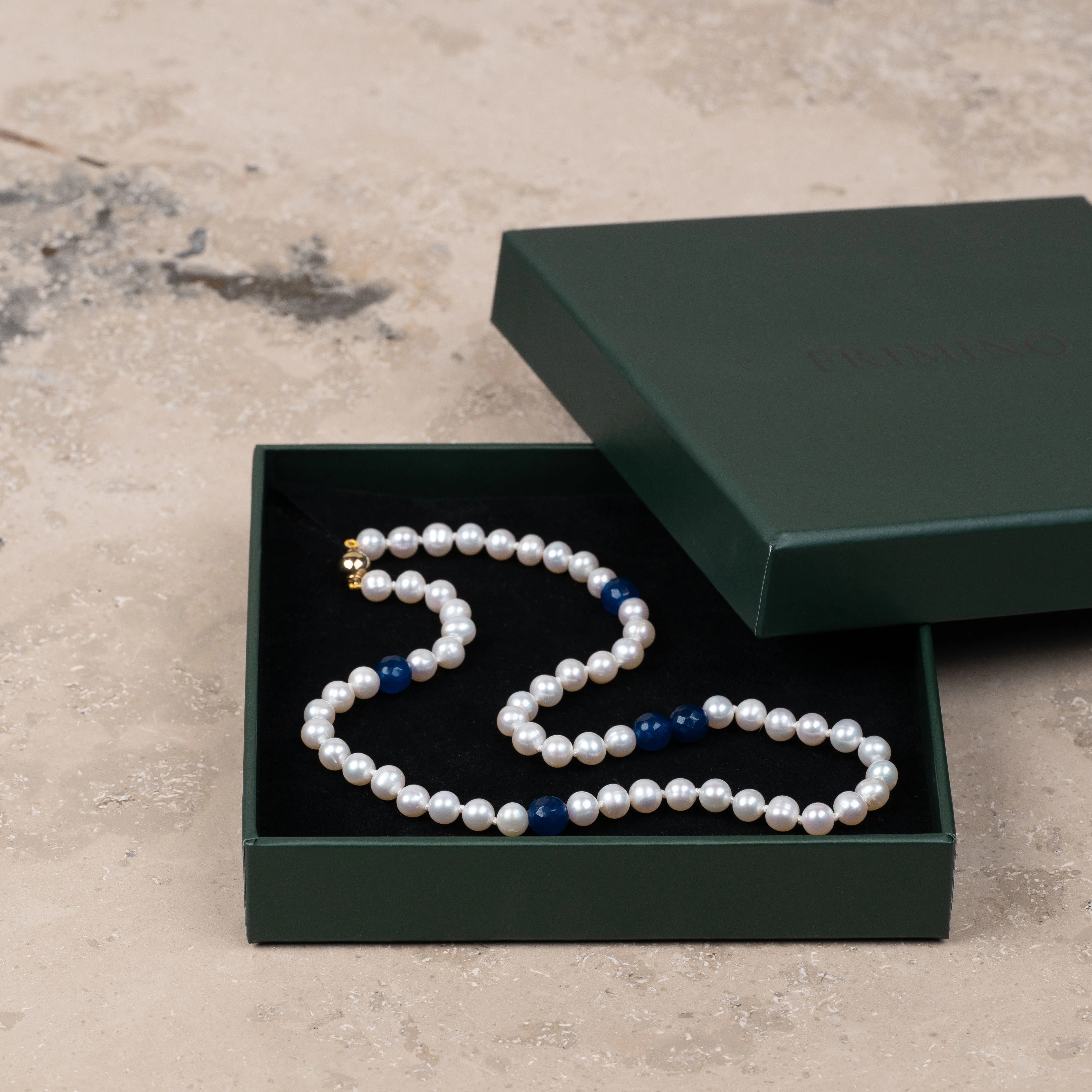 Halskjede Milena Pearl & Blue - Image 6