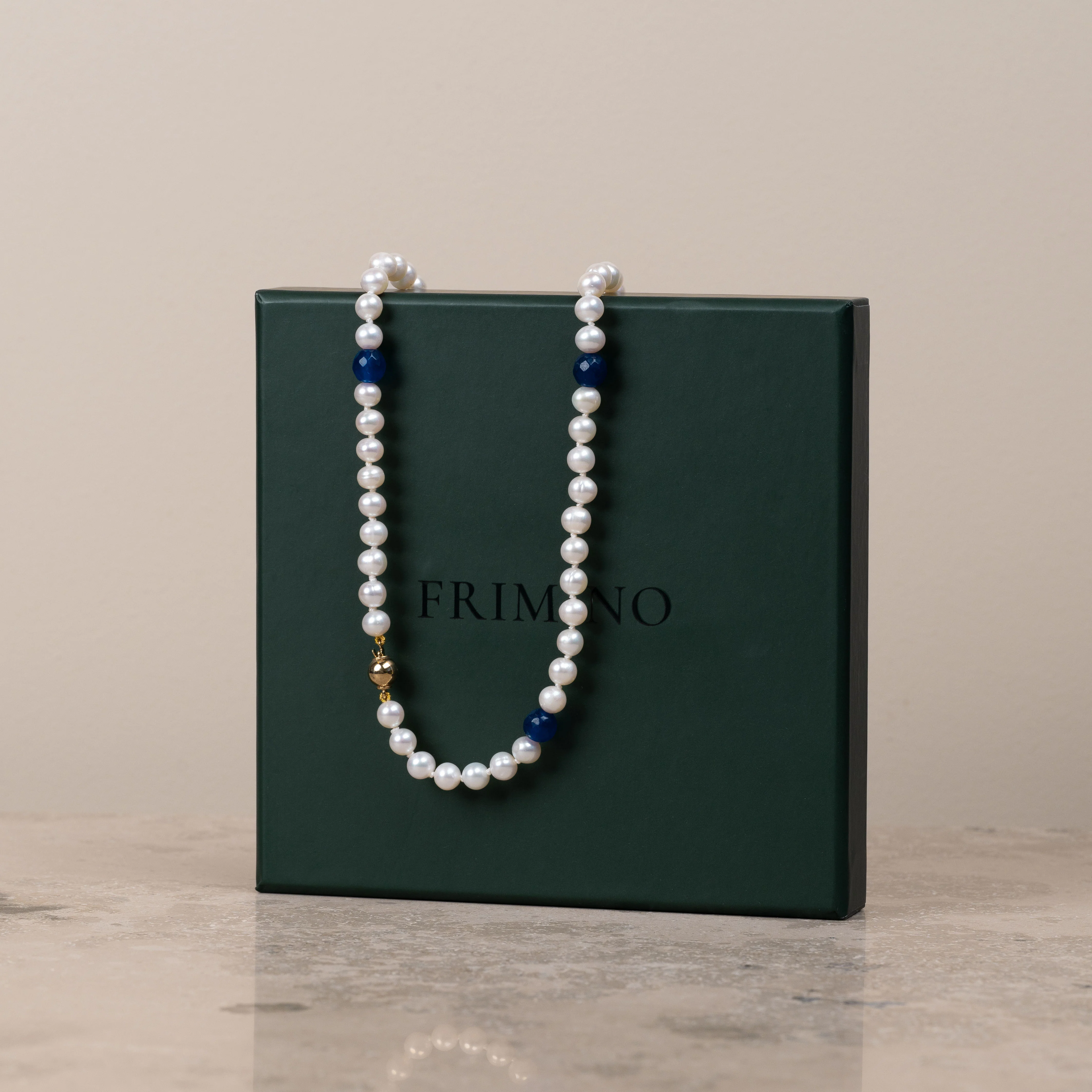 Halskjede Milena Pearl & Blue - Image 7