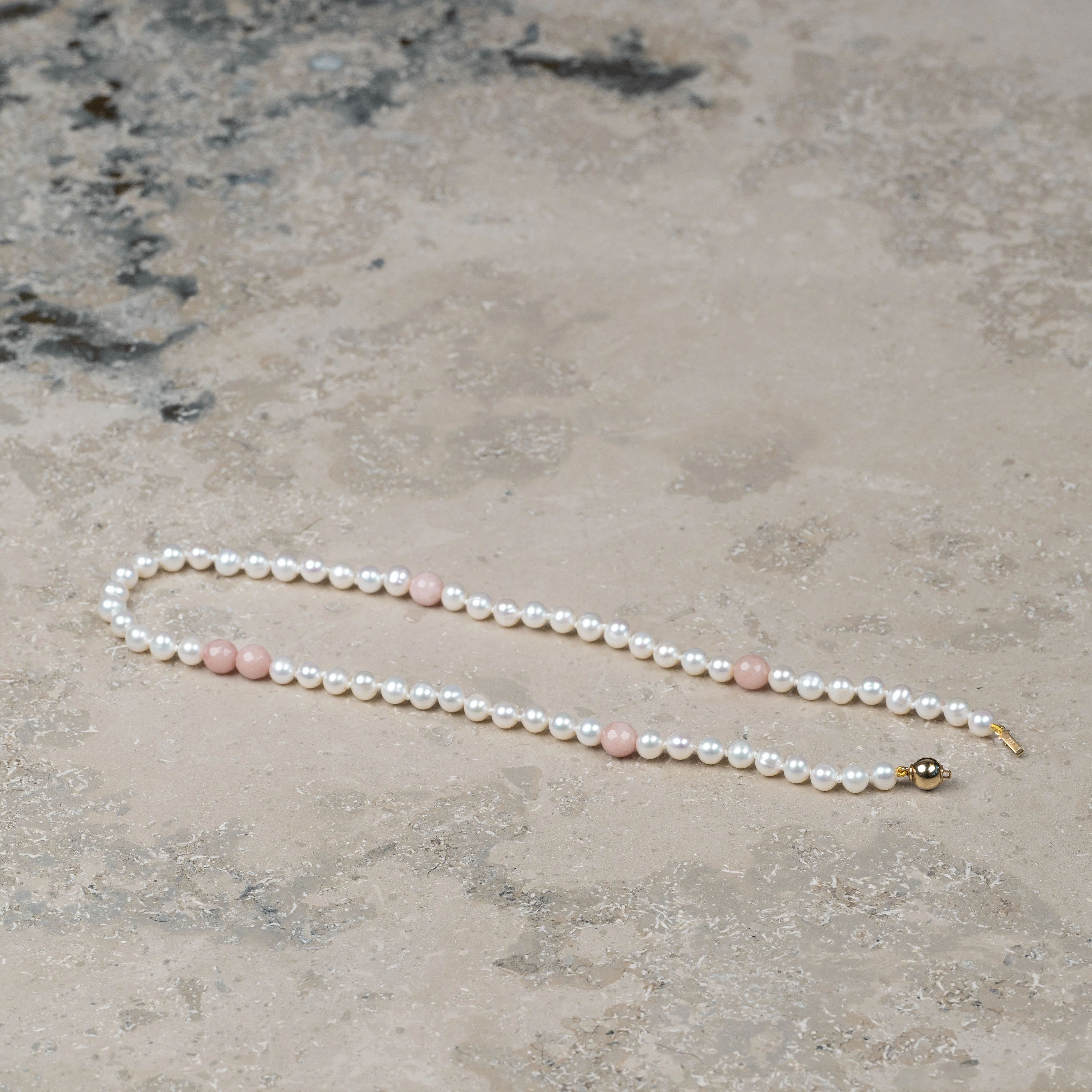 Halskjede Milena Pearl & Dusty Pink - Image 3