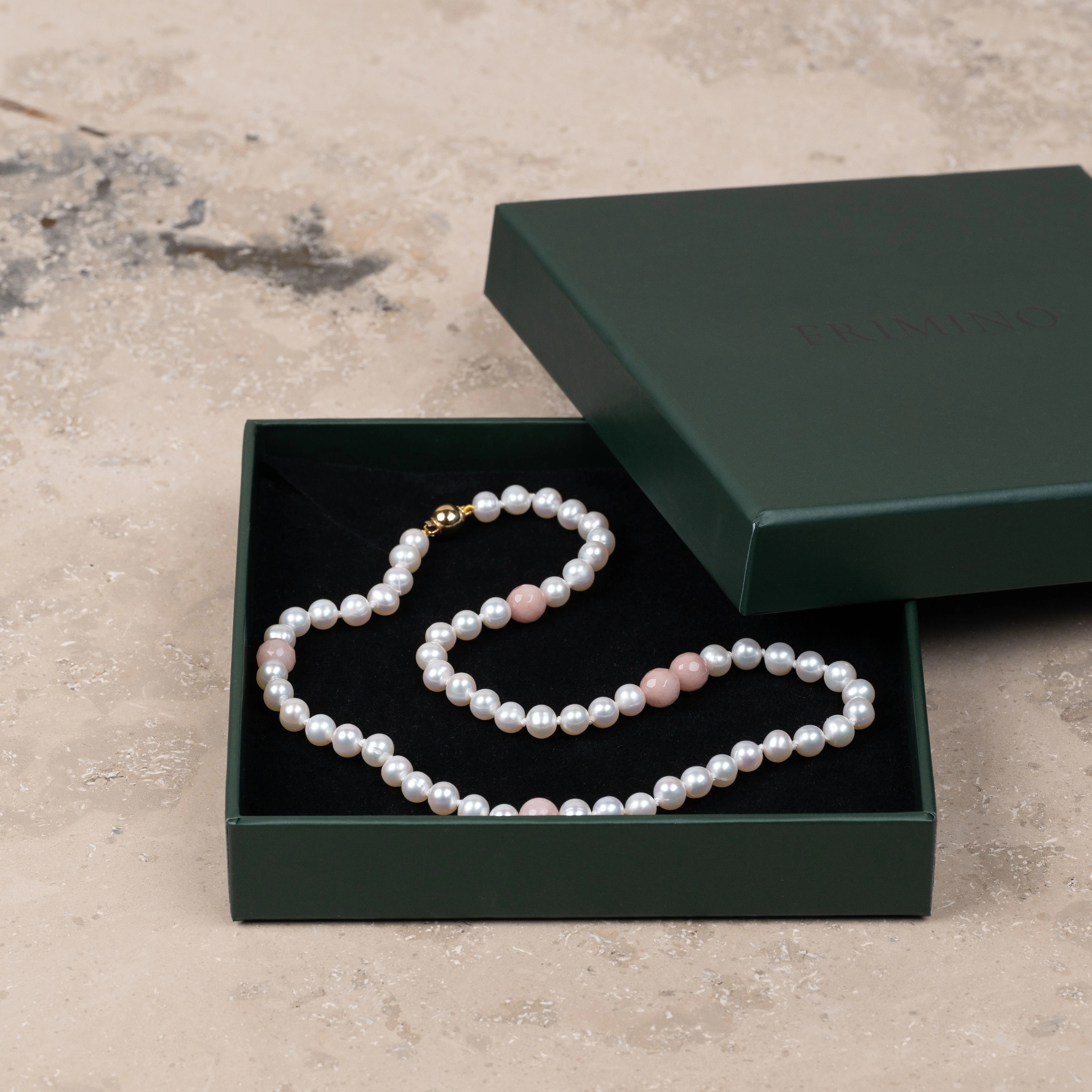 Halskjede Milena Pearl & Dusty Pink - Image 5