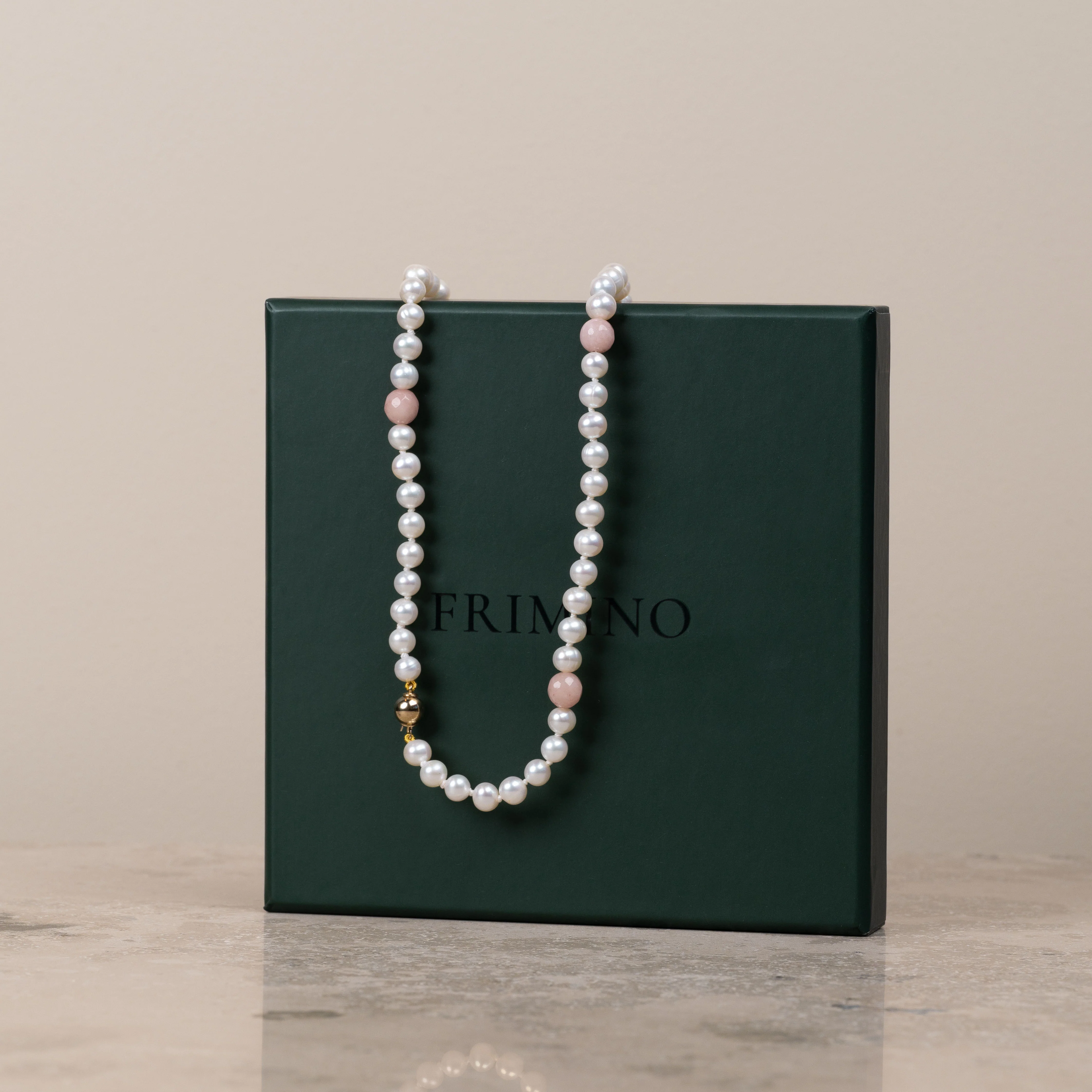 Halskjede Milena Pearl & Dusty Pink - Image 6