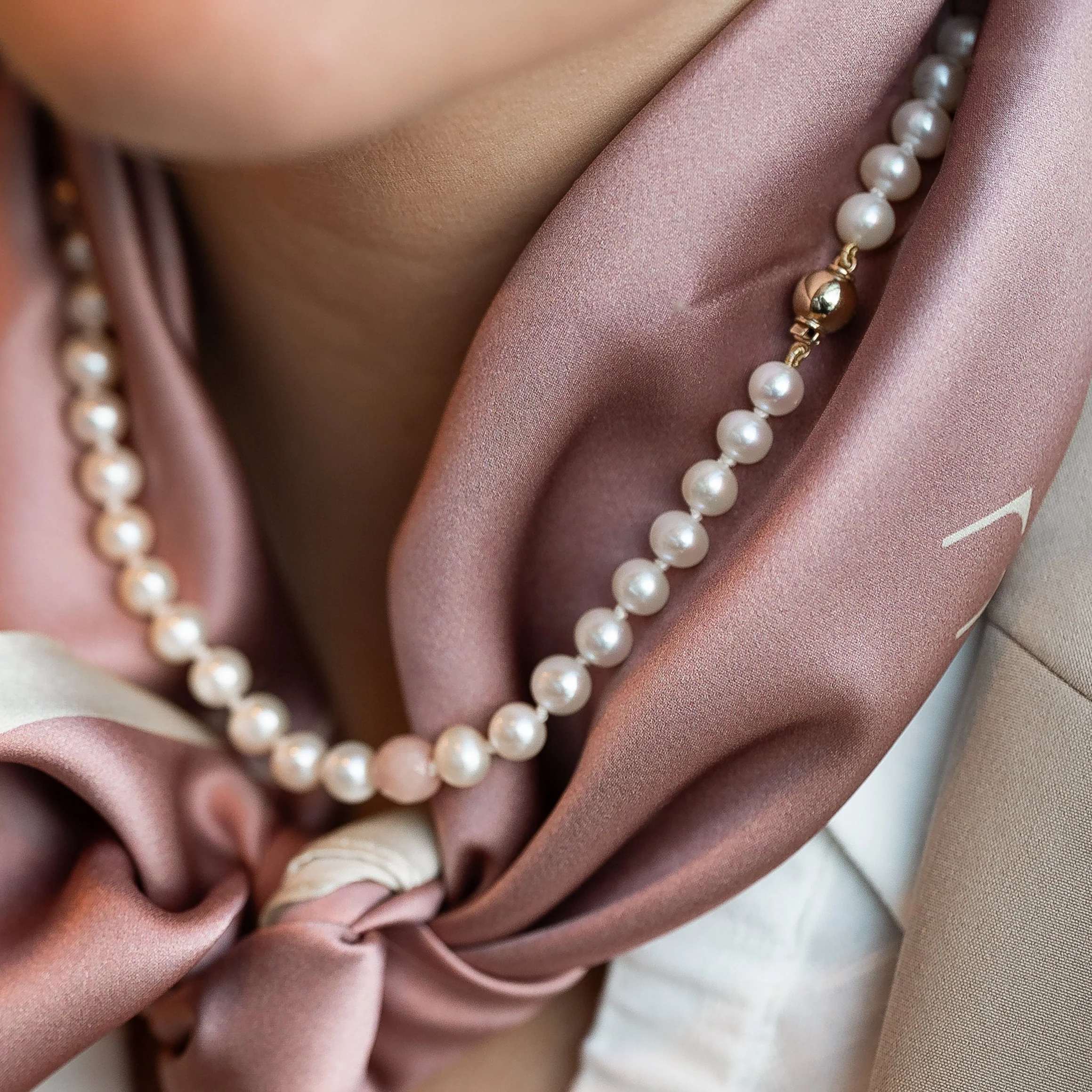 Halskjede Milena Pearl & Dusty Pink - Image 7