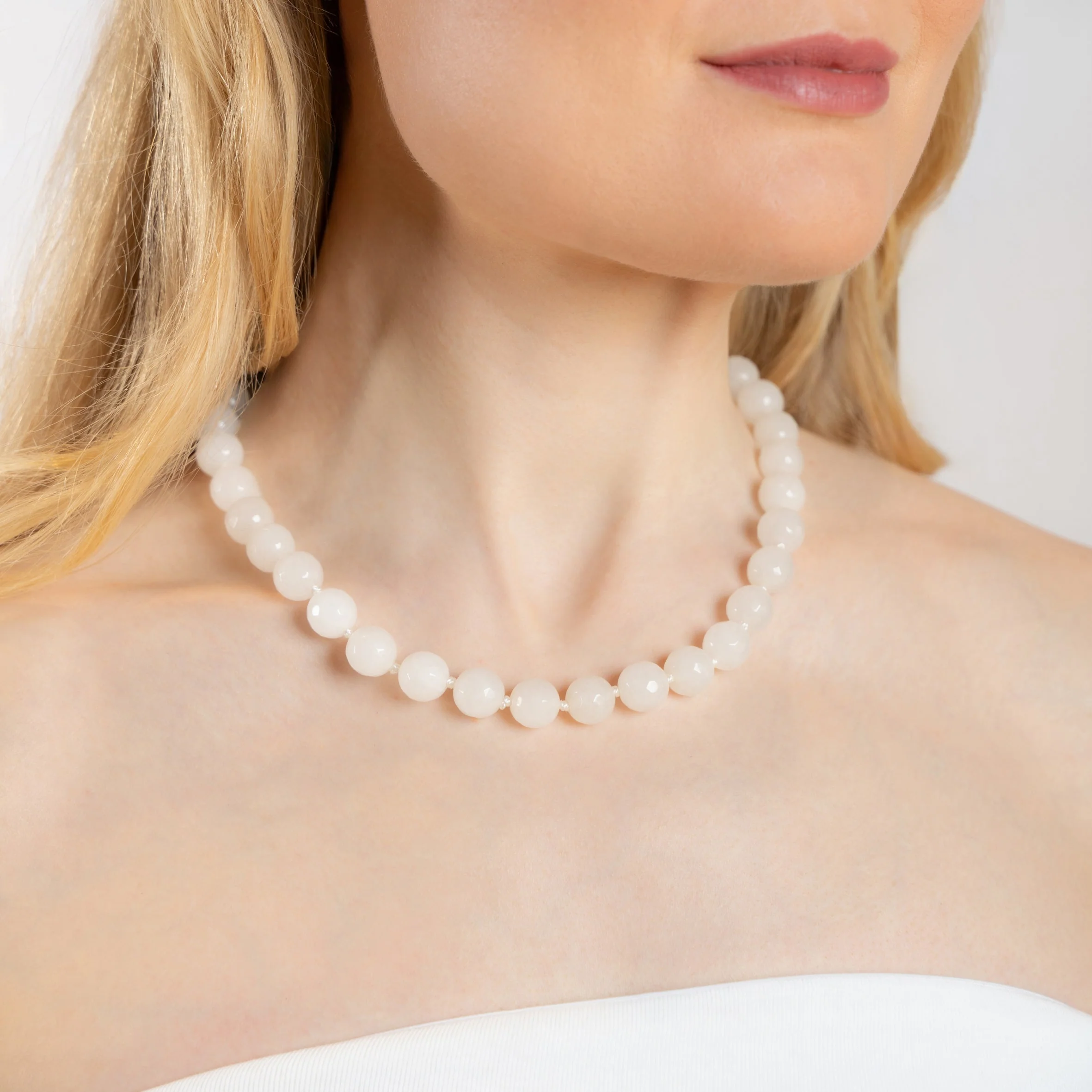 Halskjede Zoe White Agate - Image 6