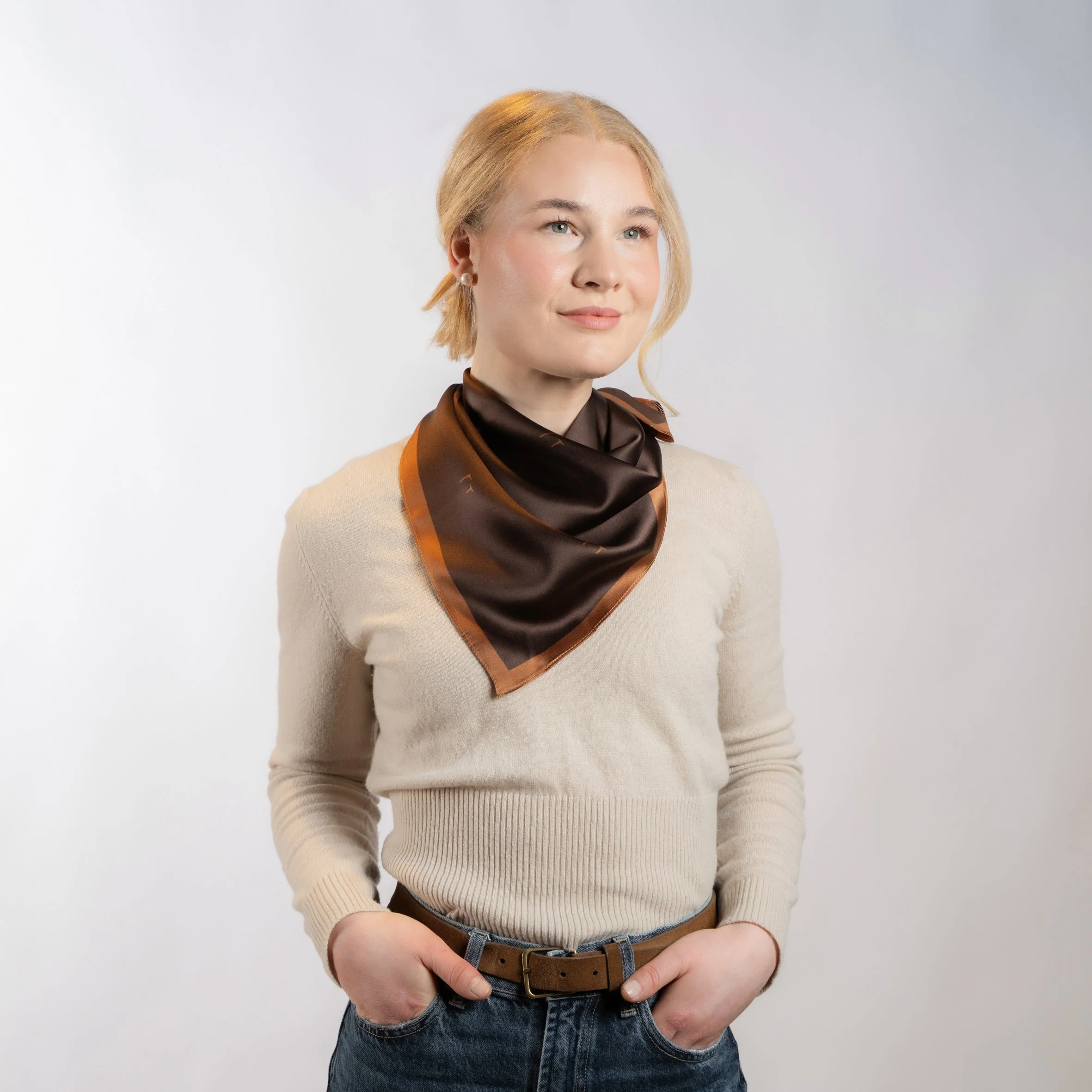 Silkeskjerf Paris Brown - Image 7