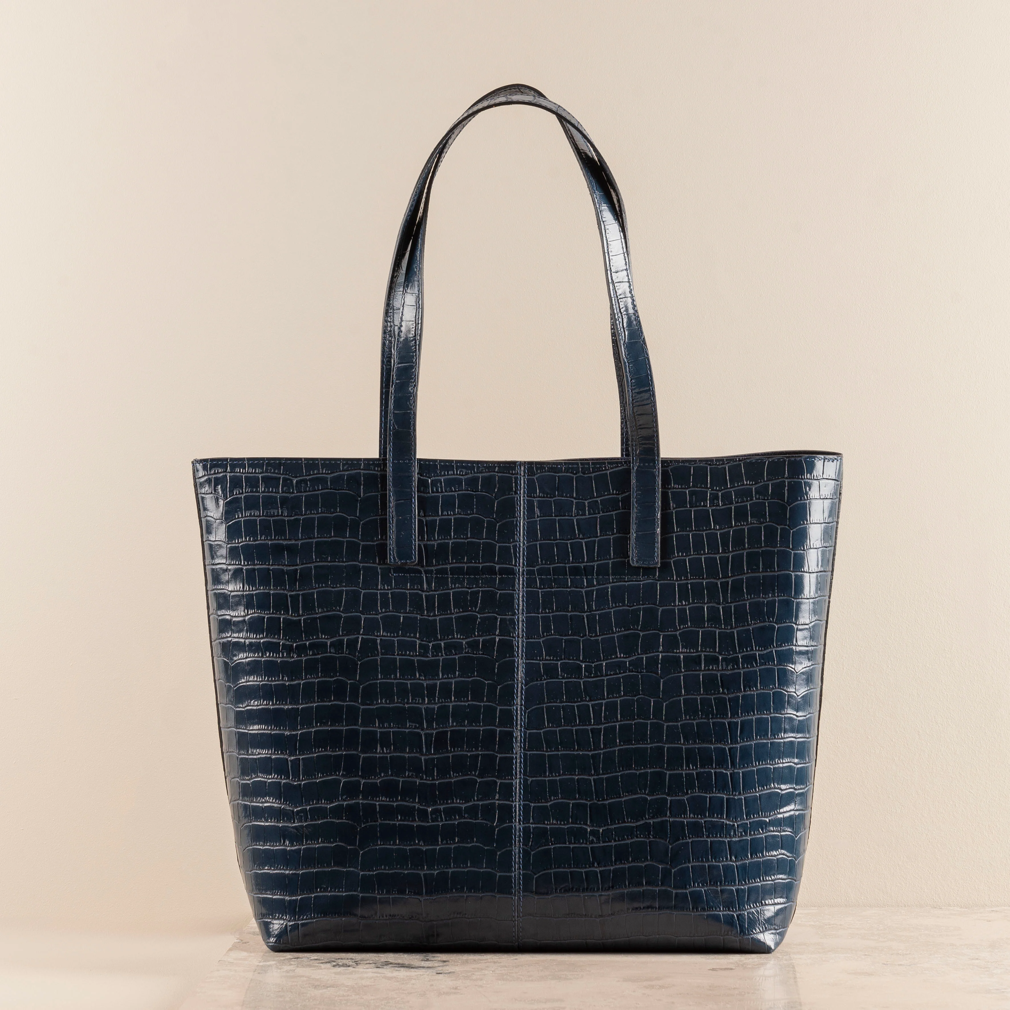 Veske Skinn Felice Tote Blue - Image 5