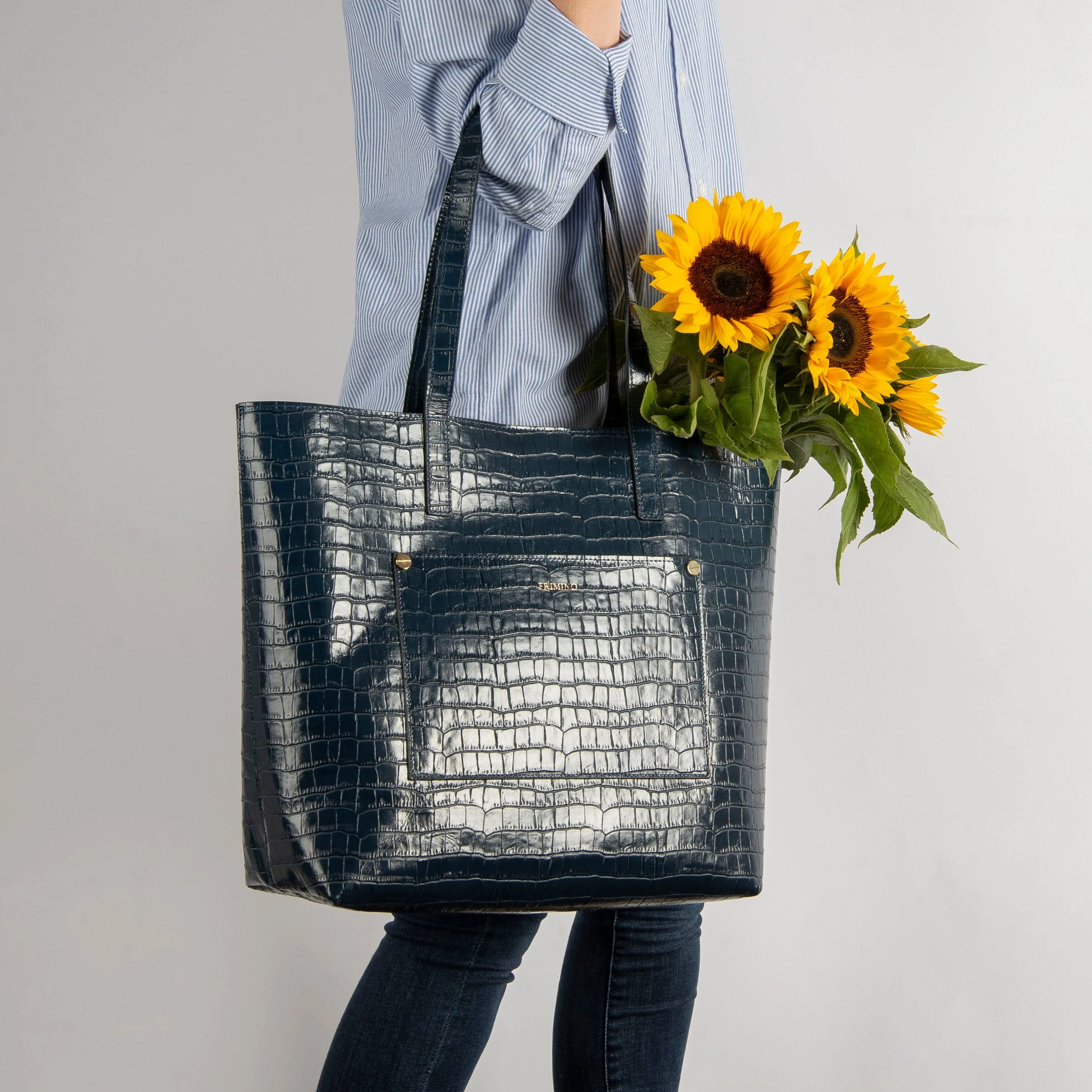Veske Skinn Felice Tote Blue - Image 9
