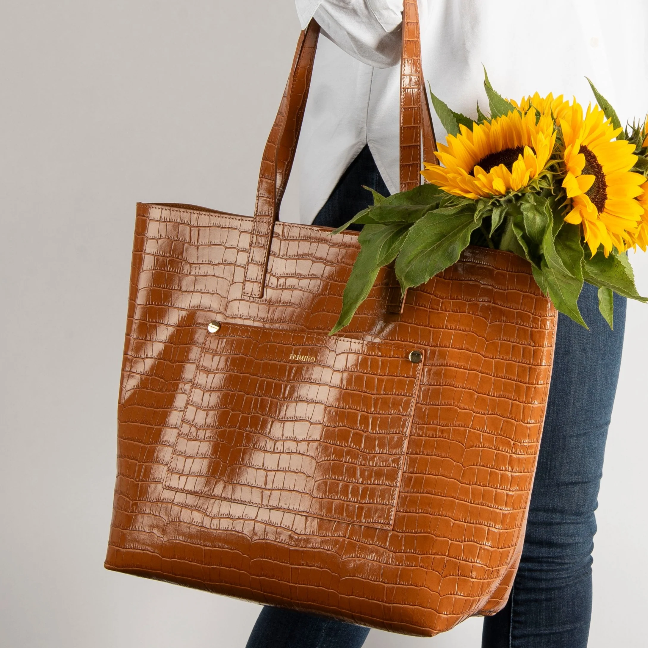 Veske Skinn Felice Tote Cognac - Image 3