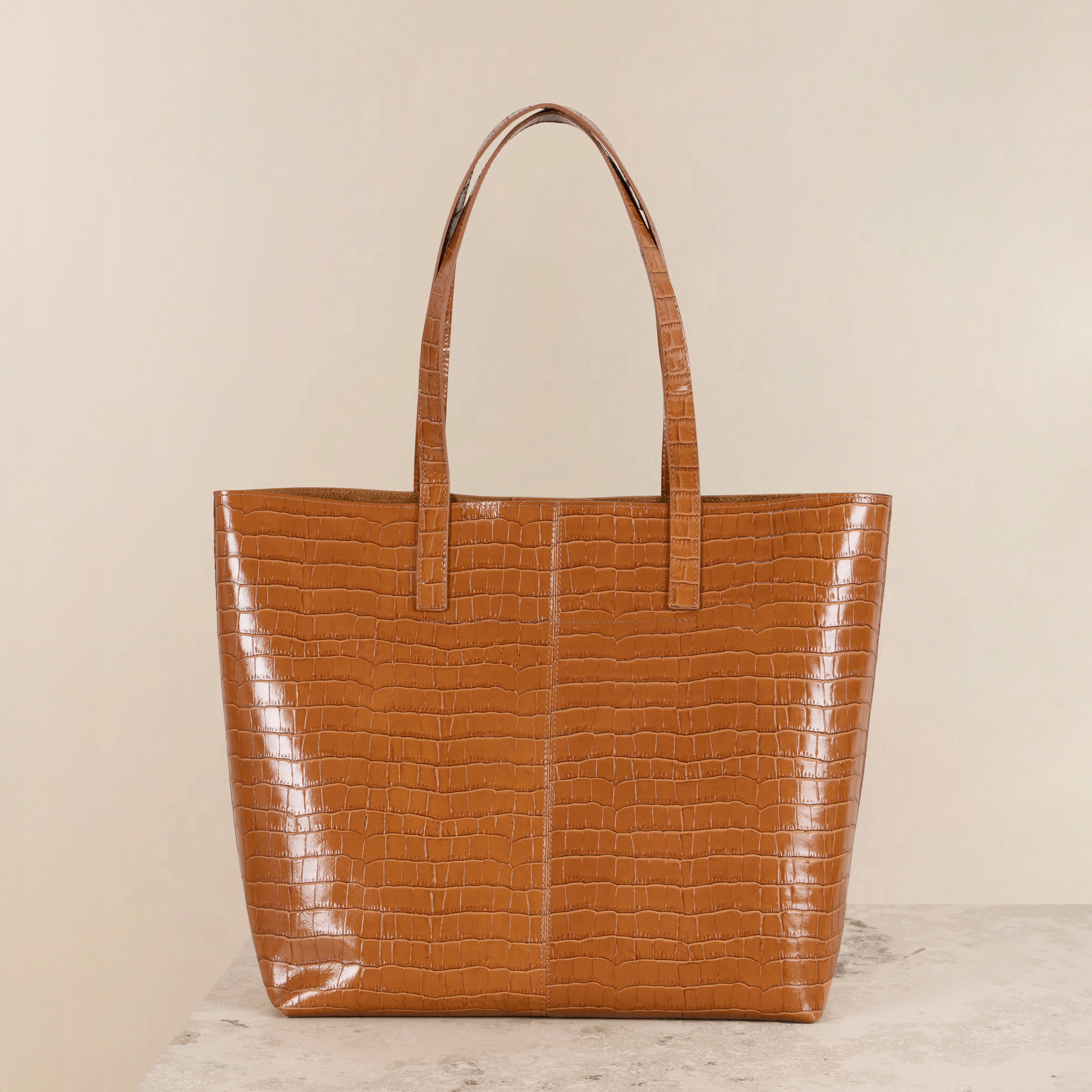 Veske Skinn Felice Tote Cognac - Image 5