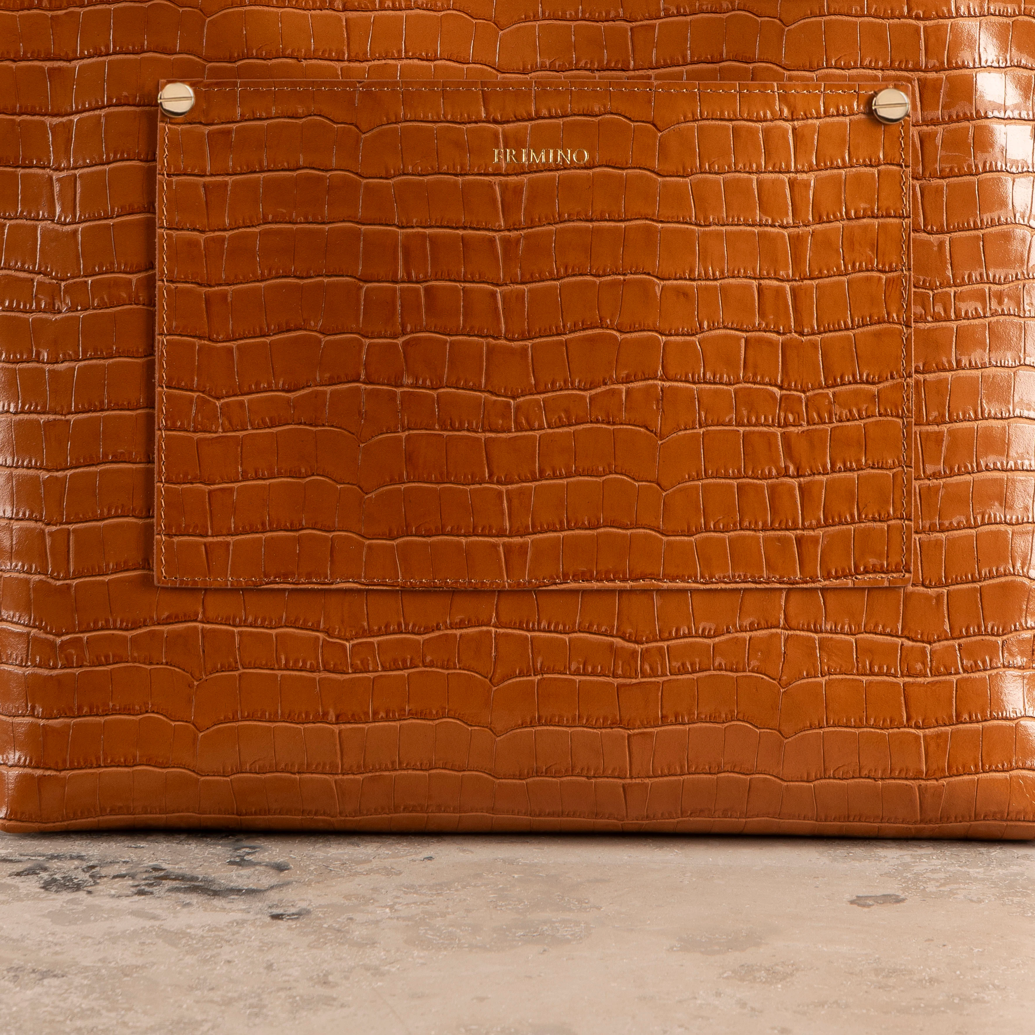 Veske Skinn Felice Tote Cognac - Image 7