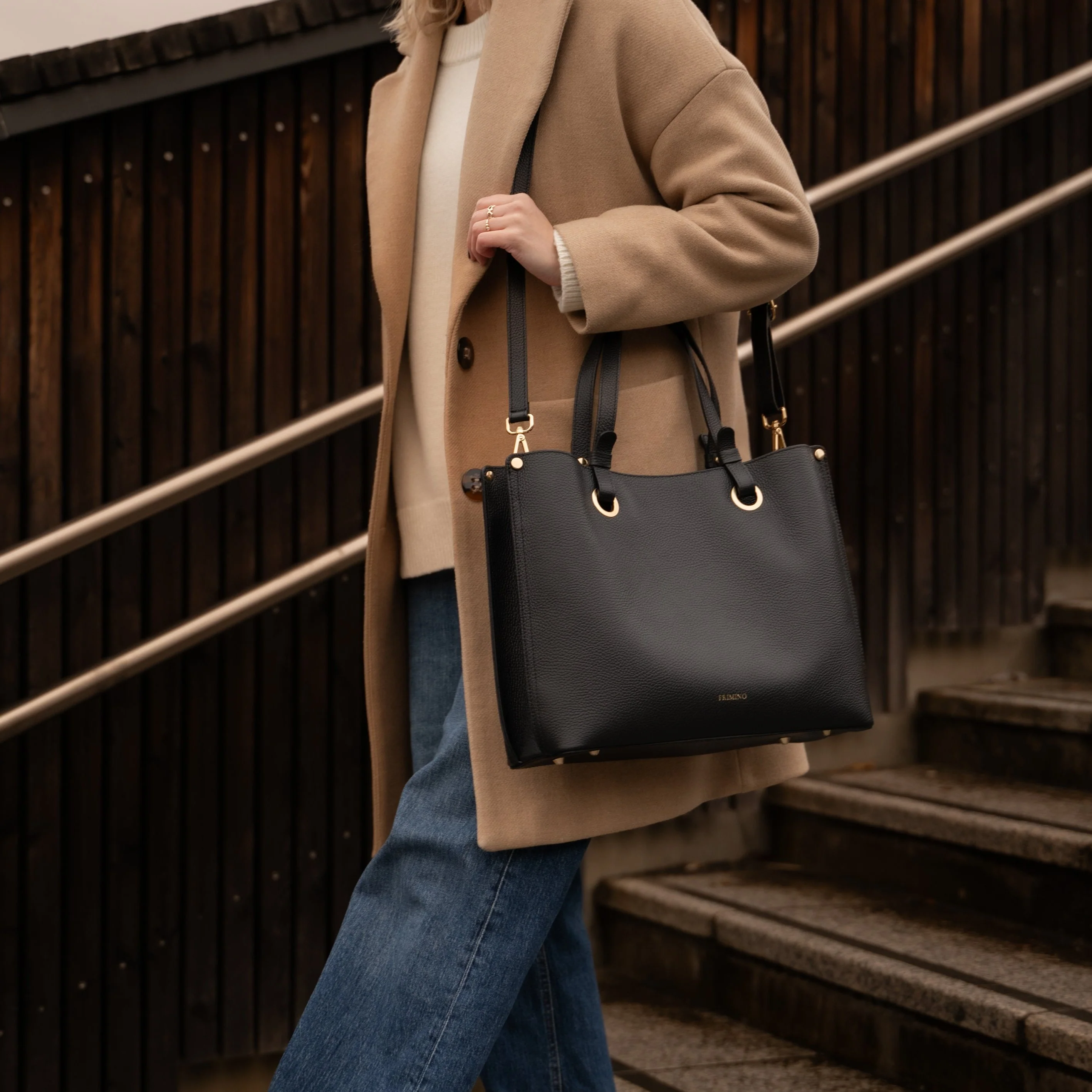 Veske Skinn Bianca Work Black - Image 4