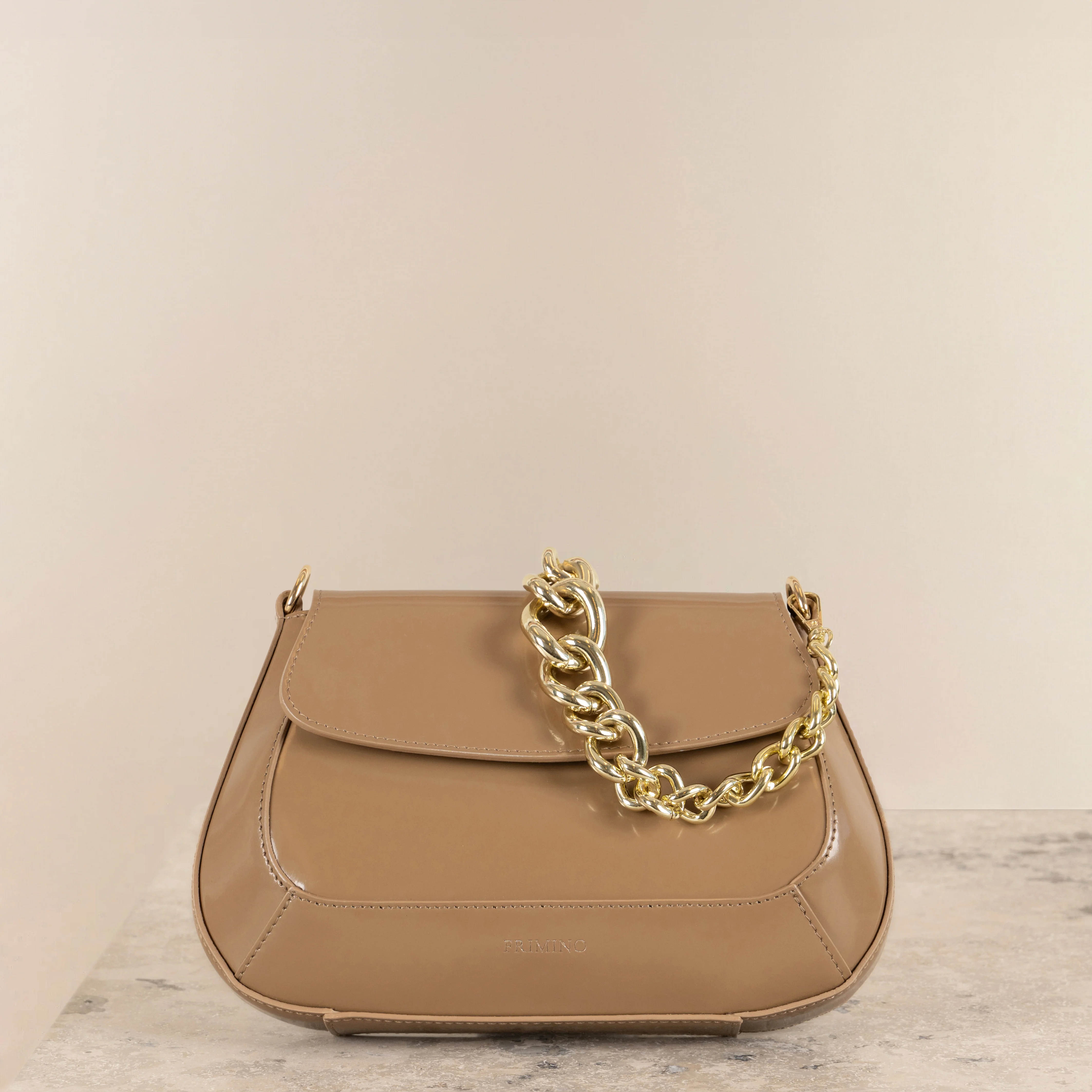 Veske Skinn Elena Beige - Image 4