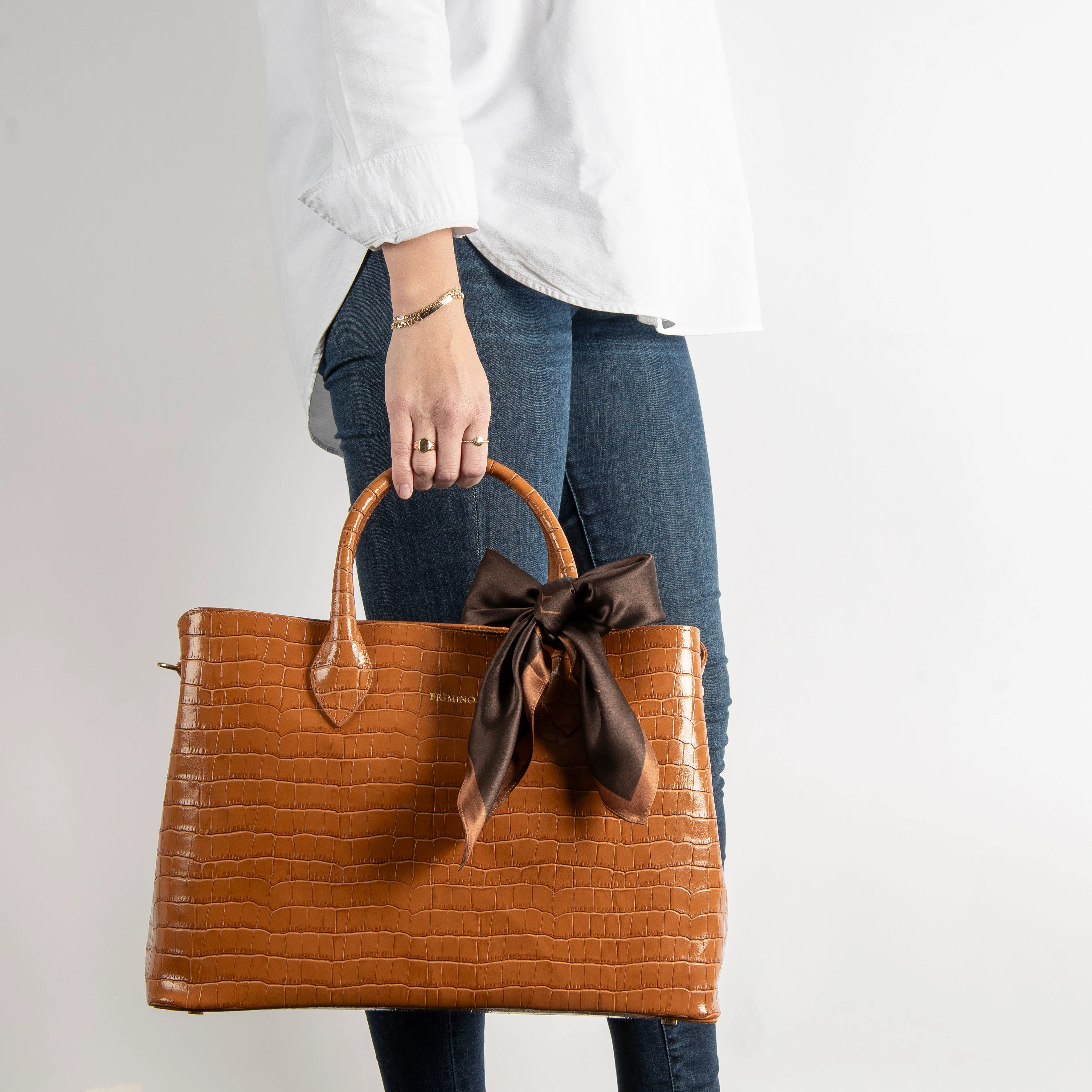 Veske Skinn Felice Work Cognac - Image 3