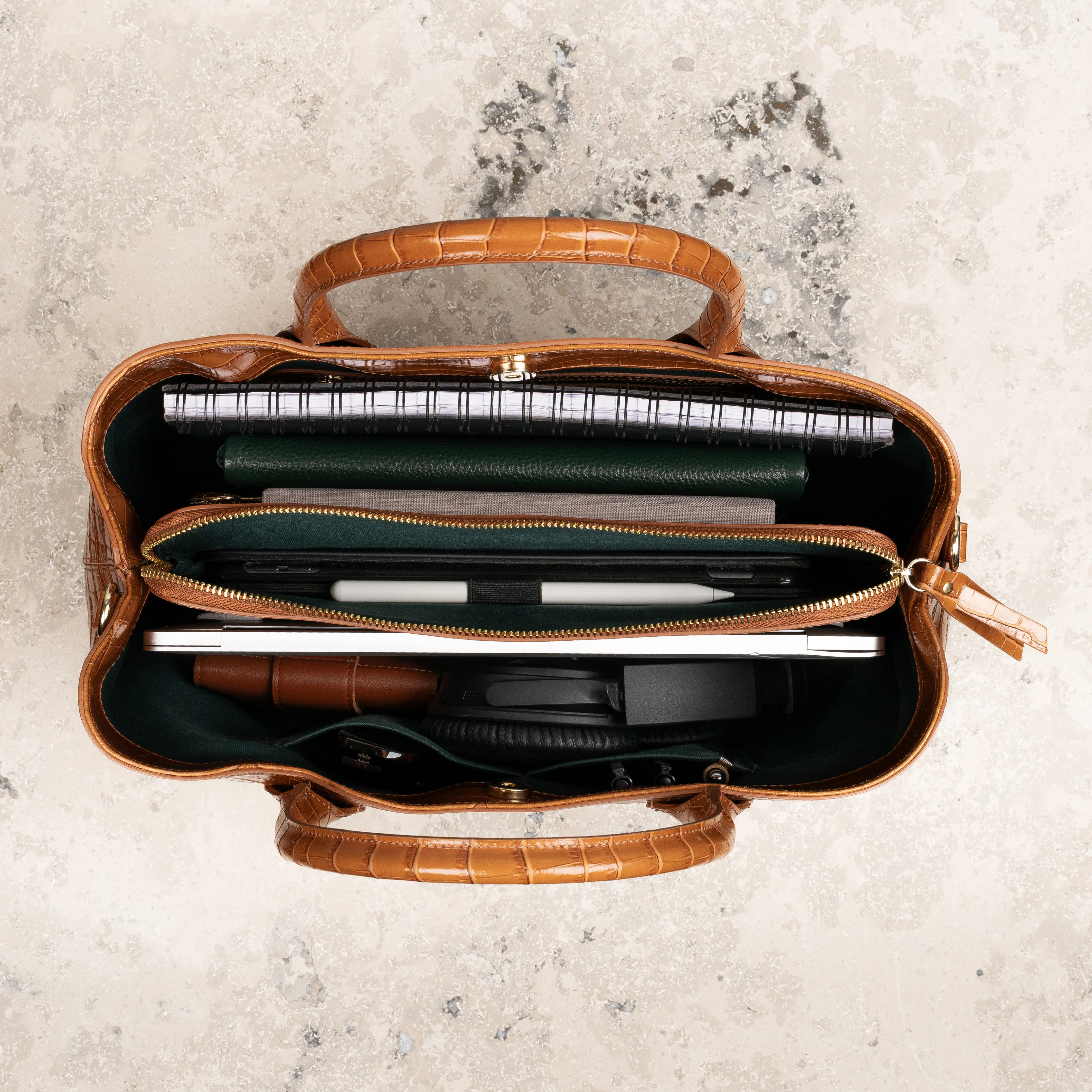 Veske Skinn Felice Work Cognac - Image 4