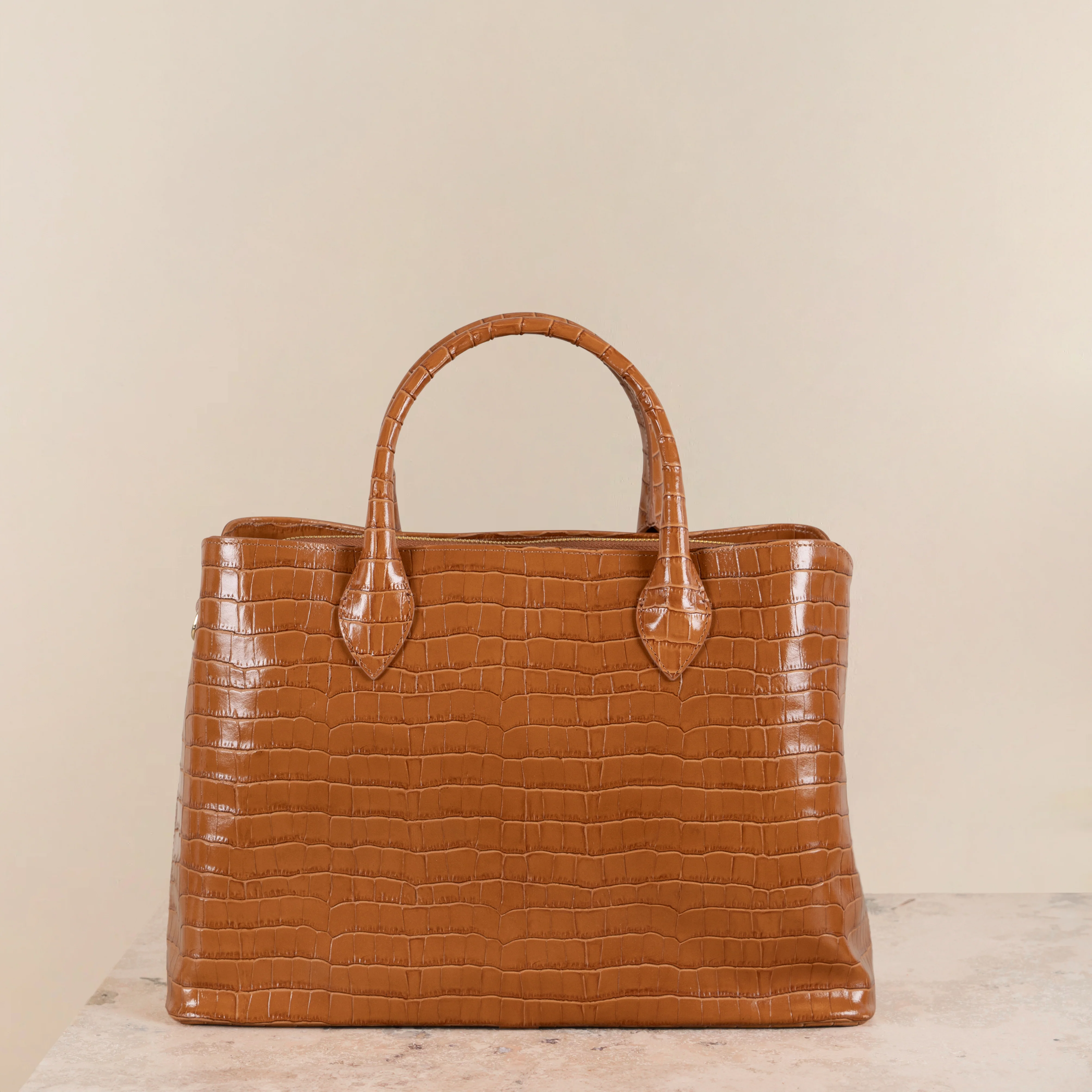 Veske Skinn Felice Work Cognac - Image 5