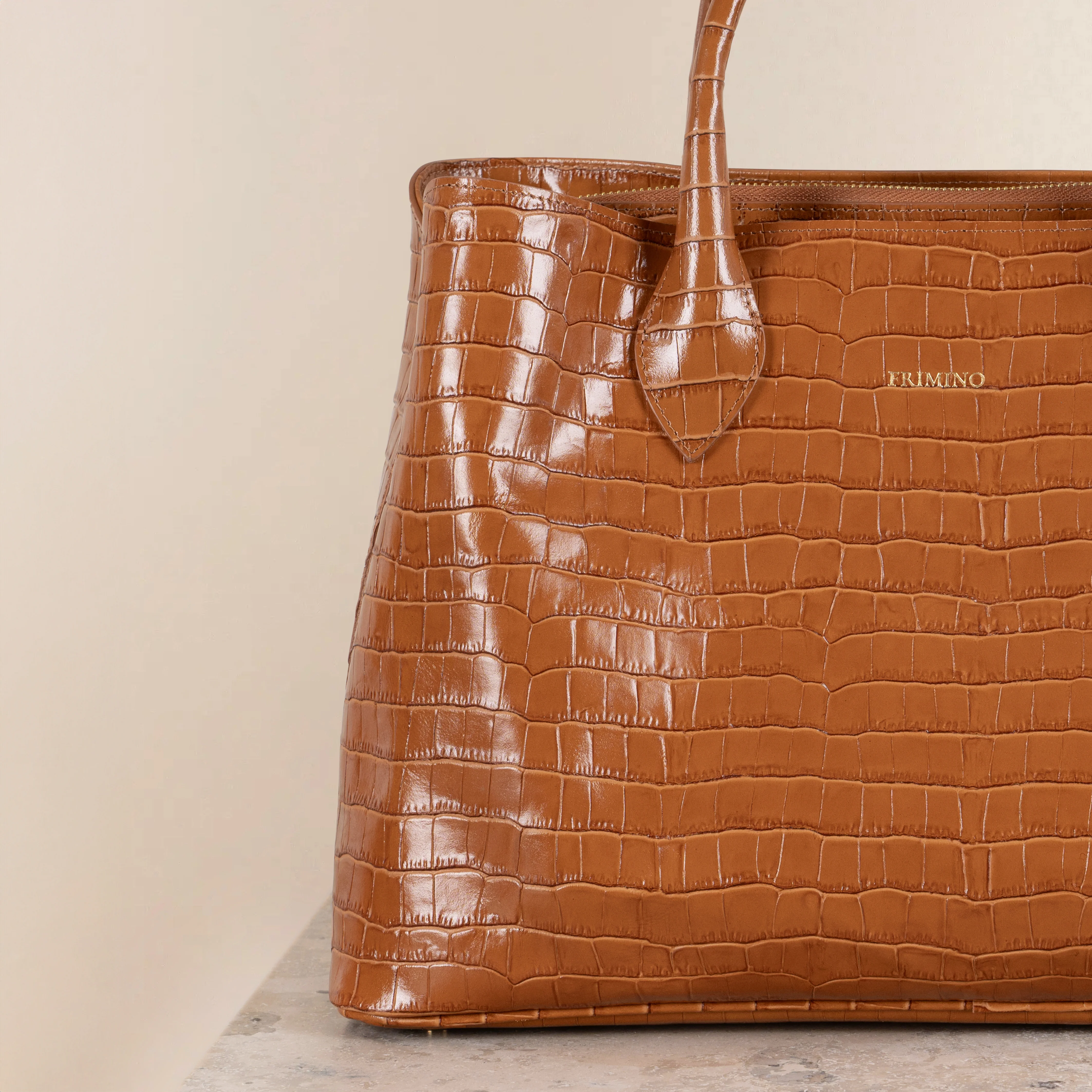 Veske Skinn Felice Work Cognac - Image 8